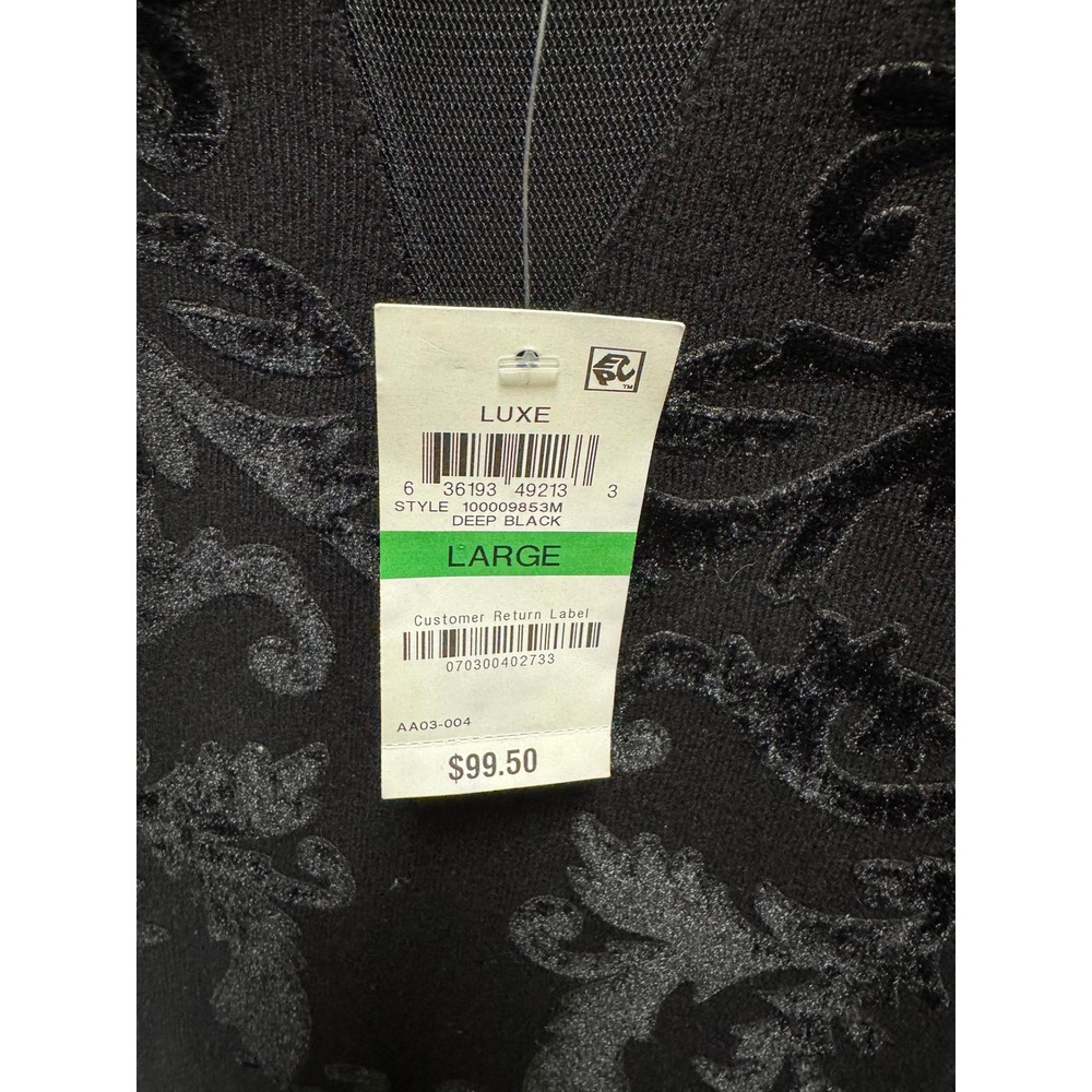 INC Top Women L Black Velvet Burnout Mesh Mock Neck Whimsigoth Grunge 90s NEW - Picture 8 of 8